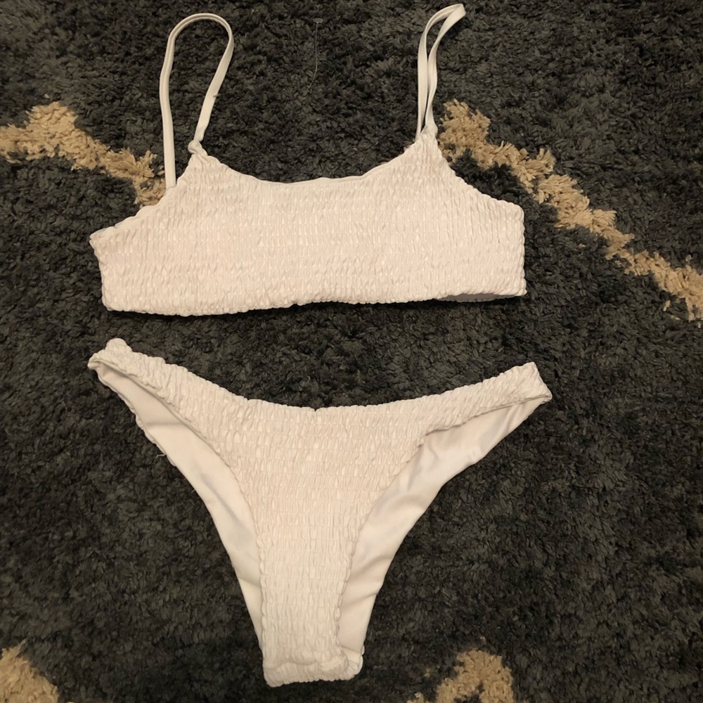 All white rouged zaful bikini